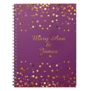 Cuaderno Purpurina de Confetti dorado Faux Relieve metaliza