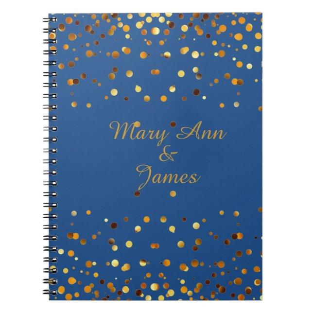 Cuaderno Purpurina de Confetti dorado Relieve metalizado Fa (Frente)