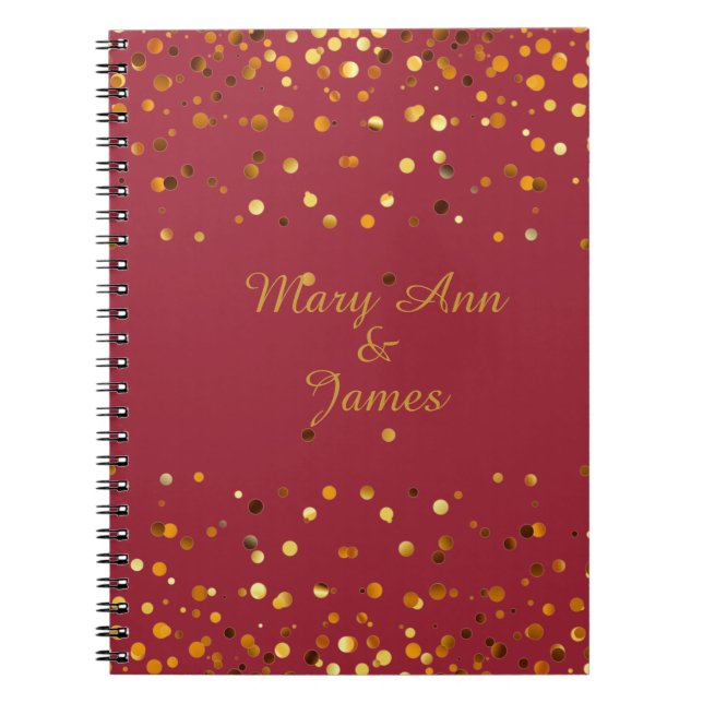 Cuaderno Purpurina de Confetti dorado Relieve metalizado Fa (Frente)