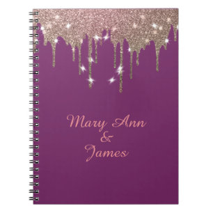 Cuaderno Purpurina de Confetti dorado Relieve metalizado Fa