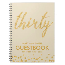 Cuaderno Purpurina de cumpleaños 30 Gold de Guestbook "Thir