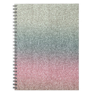 Cuaderno Purpurina de espuma de tinta Verde azulada rosa de