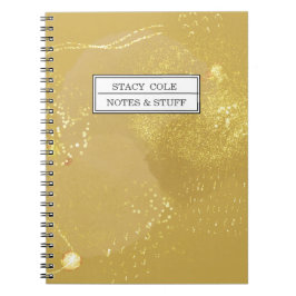 Cuaderno Purpurina de Faux de Oro Moderno Personalizado
