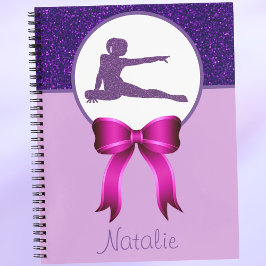 Cuaderno Purpurina de gimnasia y rosa y púrpura