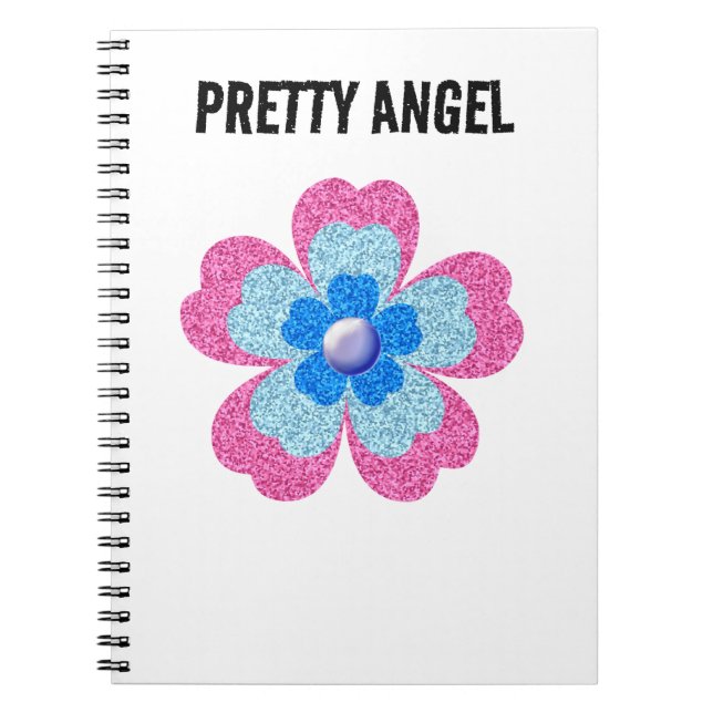 Cuaderno purpurina de glamour rosa (Frente)