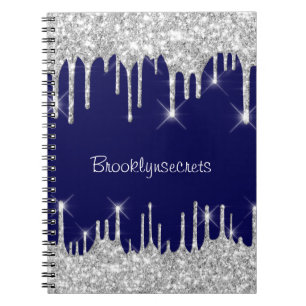 Cuaderno Purpurina de goteo Efecto Coraje de la Marina Azul