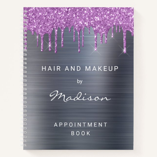Cuaderno Purpurina de goteo morado Silver Cepa Metalizado (Anverso)
