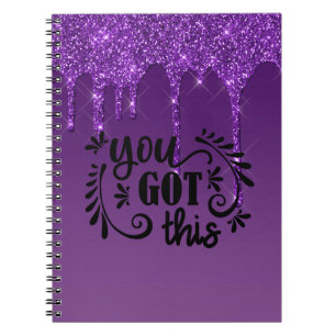 Cuaderno Purpurina de goteo morado   Tienes Esto