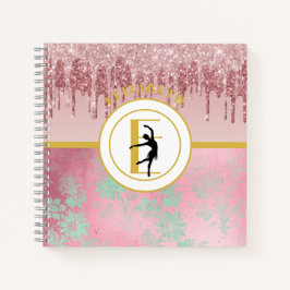 Cuaderno Purpurina de goteo rosa bailarina de ballet Baller