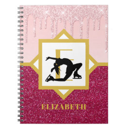 Cuaderno Purpurina de goteo rosado Cáncer de Hielo de Skate