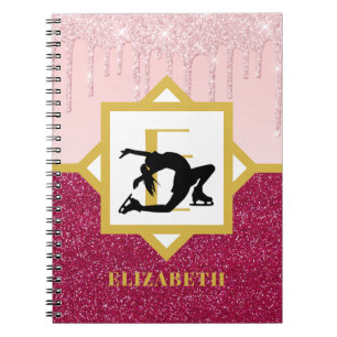 Cuaderno Purpurina de goteo rosado Cáncer de Hielo de Skate