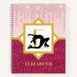 Cuaderno Purpurina de goteo rosado Cáncer de Hielo de Skate