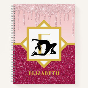 Cuaderno Purpurina de goteo rosado Cáncer de Hielo de Skate