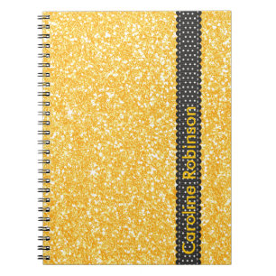 Cuaderno Purpurina de imitación amarillo bananero brillante