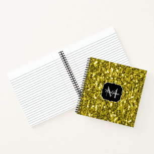 Cuaderno Purpurina de imitación amarillo oscuro chispas Mon
