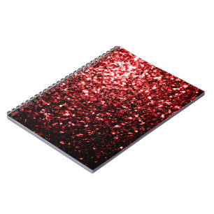 Cuaderno Purpurina de imitación rojo oscuro enciende glamou