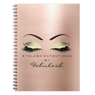 Cuaderno Purpurina de la piel Rosa Oro Ojos maquillaje Bell