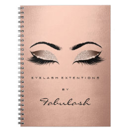 Cuaderno Purpurina de latigazos Ojos maquillaje Rubor Rosa