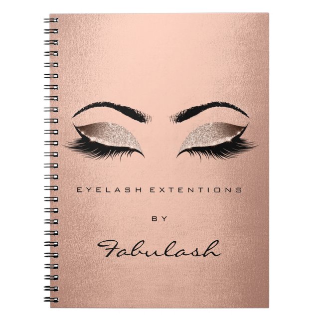 Cuaderno Purpurina de latigazos Ojos maquillaje Rubor Rosa  (Frente)