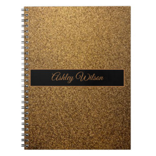 Cuaderno Purpurina de marco negro de cobre de cobre moderno