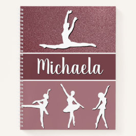 Cuaderno Purpurina de nombre de Personalizable de bailarina