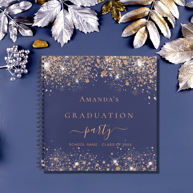 Cuaderno Purpurina de oro azul marino 2025 para la graduaci (Subido por el creador)