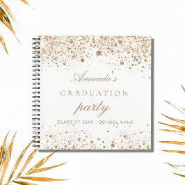 Cuaderno Purpurina de oro blanco para la graduación de libr