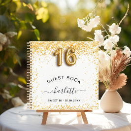 Cuaderno Purpurina de oro blanco Sweet 16