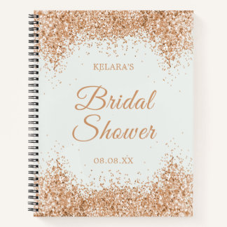 Cuaderno Purpurina de oro Boda de ducha de novia