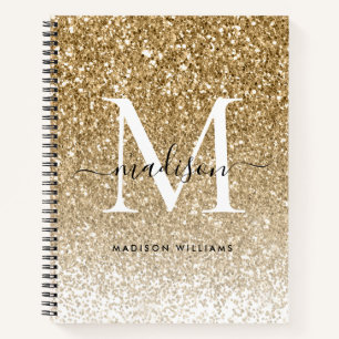 Cuaderno Purpurina de oro clásico Sparkle elegante Moda Mon