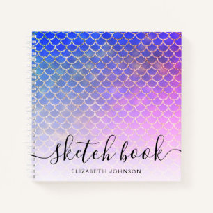 Cuaderno Purpurina de oro de la sirena rosada Girly Sketchb