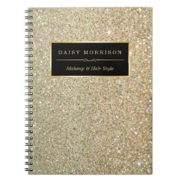 Cuaderno Purpurina de oro de moda, chupa, maquillan salón d