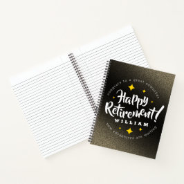 Cuaderno Purpurina de oro divertido estrellas jubilación nu