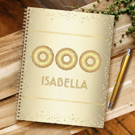 Cuaderno Purpurina de oro doblan nombre moderno burro