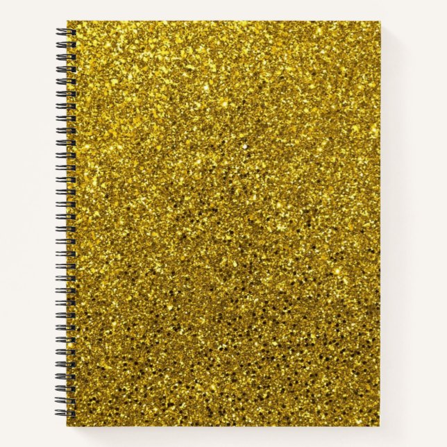 Cuaderno Purpurina de oro elegante (Anverso)