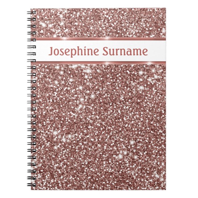 Cuaderno Purpurina de oro falso Rosa  Textura Aspecto y Per (Frente)