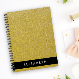 Cuaderno Purpurina de oro, fondo Purpurina, nombre