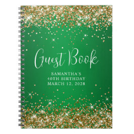 Cuaderno Purpurina de Oro Green Ombre 40 Aniversario Invita