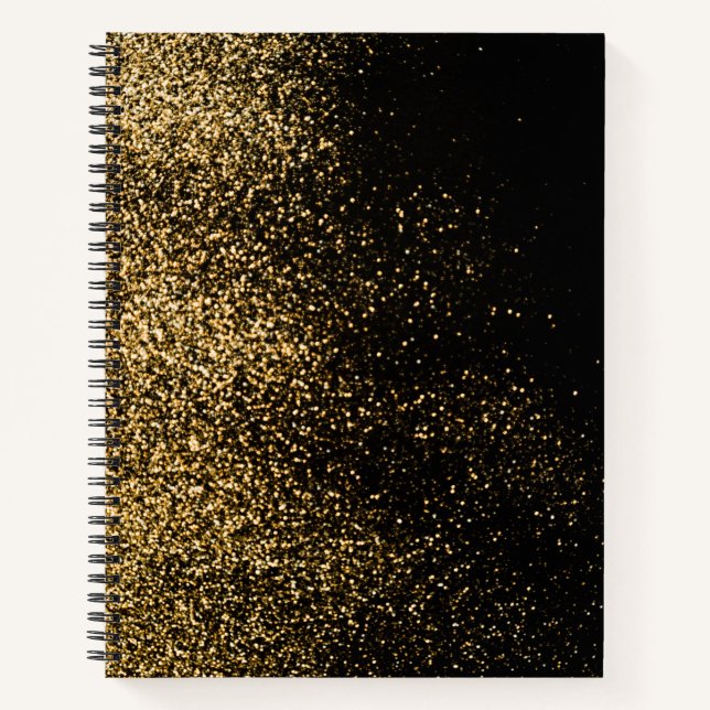 Cuaderno Purpurina de oro negro cute Chicas modernos (Anverso)