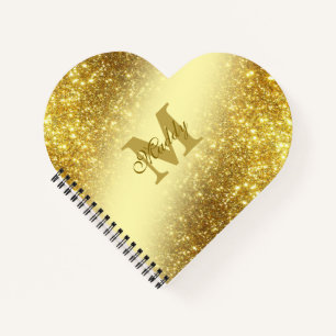 Cuaderno purpurina de oro personalizado