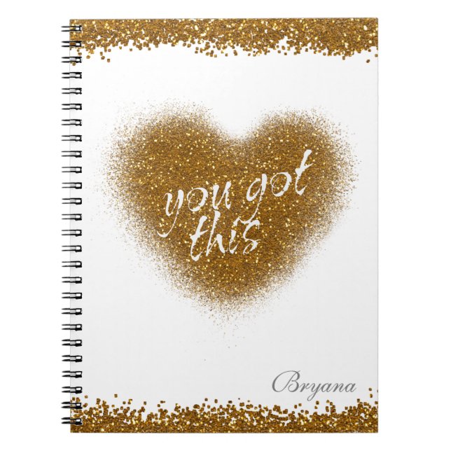 Cuaderno Purpurina de oro que tienes este diario para portá (Frente)