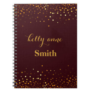 Cuaderno Purpurina de oro Relieve metalizado Faux Glamorous