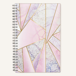 Cuaderno Purpurina de oro rosado como Sketchbook Marble Ele