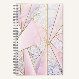 Cuaderno Purpurina de oro rosado como Sketchbook Marble Ele