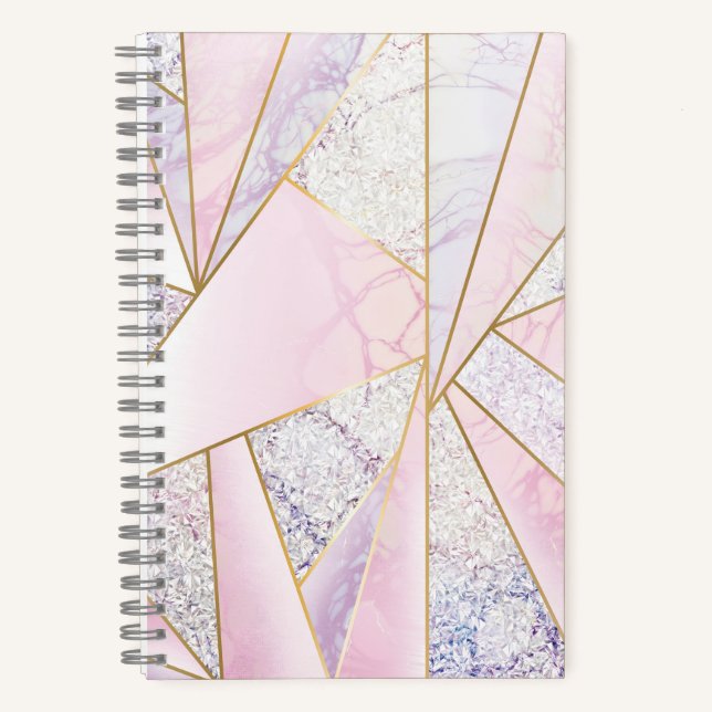 Cuaderno Purpurina de oro rosado como Sketchbook Marble Ele (Anverso)