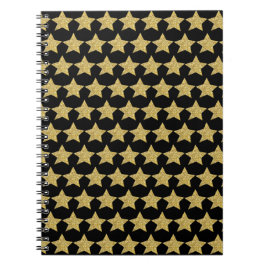 Cuaderno Purpurina de oro Stars Black