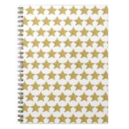 Cuaderno Purpurina de oro Stars White