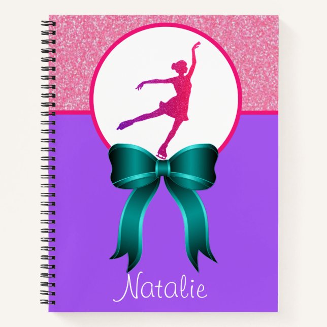 Cuaderno Purpurina de patinaje artístico y portátil Bow (Anverso)