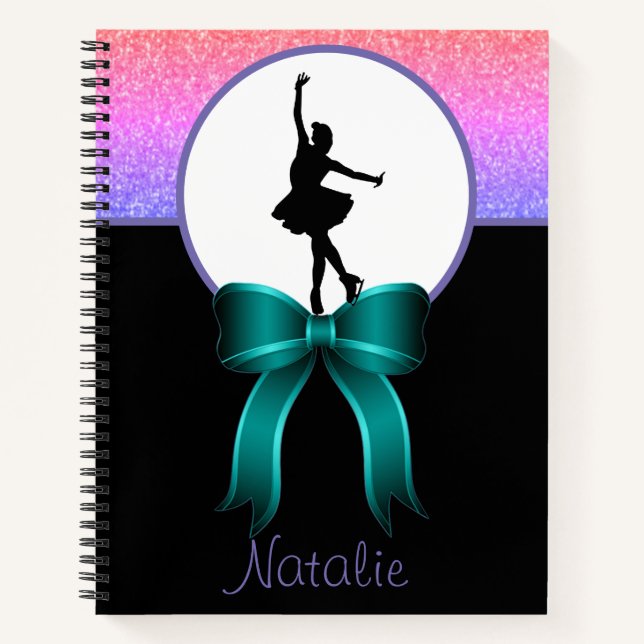 Cuaderno Purpurina de patinaje artístico y portátil Bow (Anverso)
