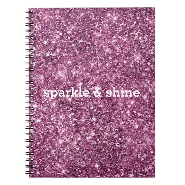 Cuaderno Purpurina de Pink Bokeh (Frente)